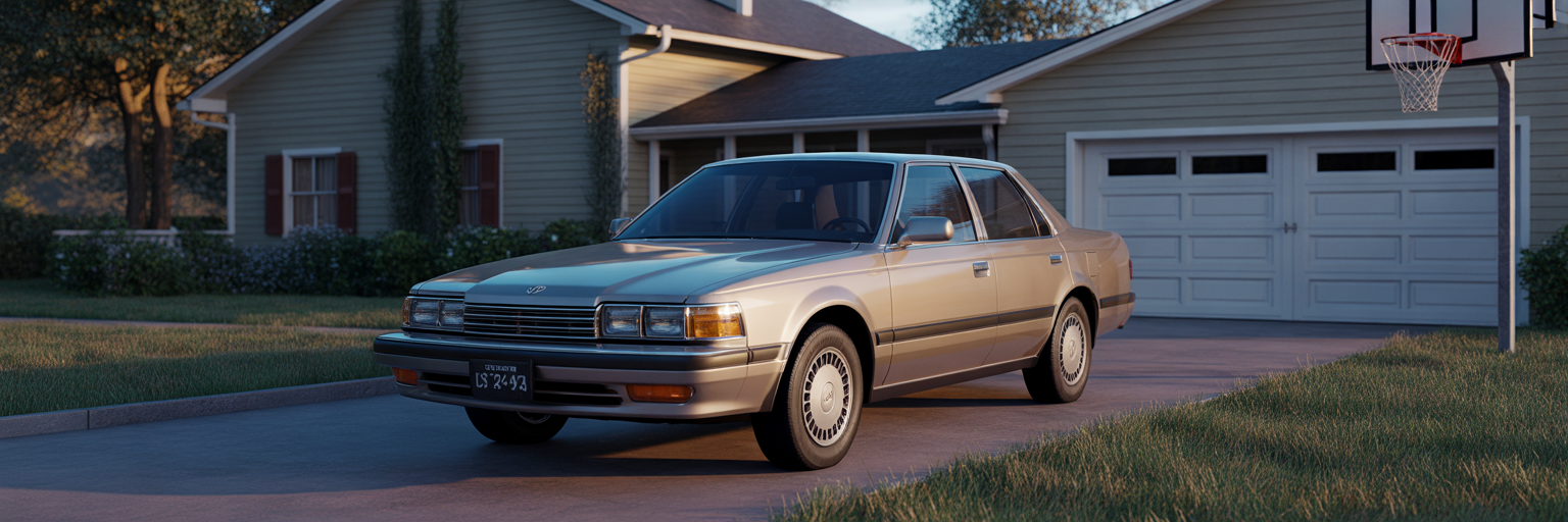 Classic 1990s Toyota Camry in suburban driveway.