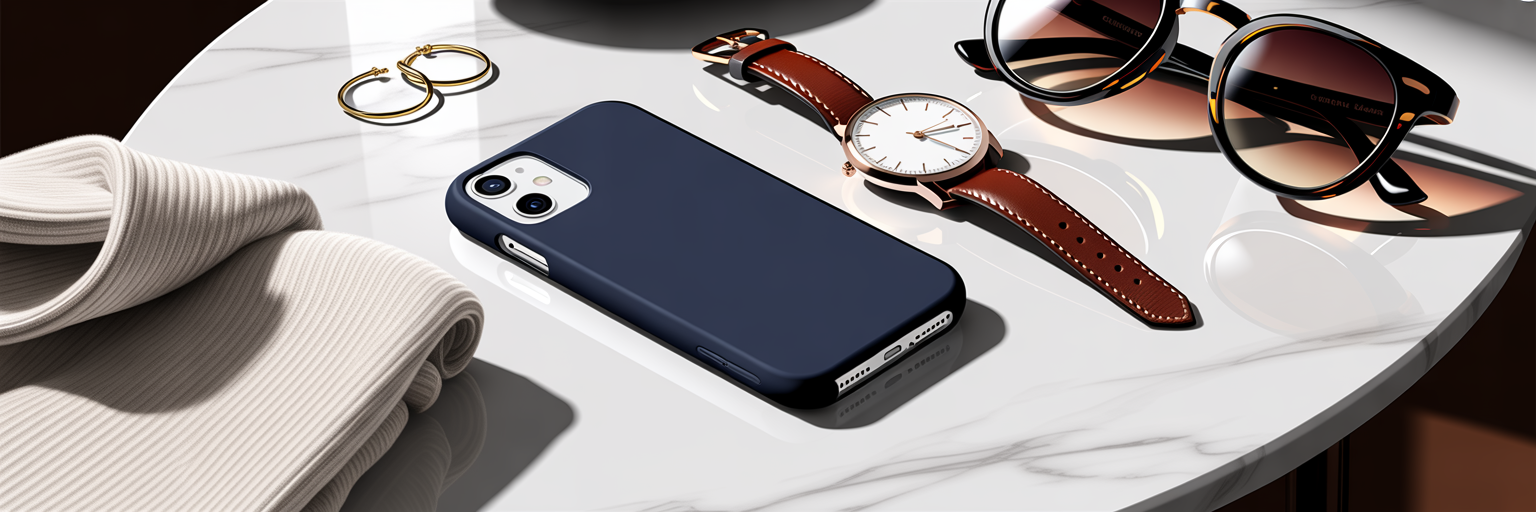Classic fashion accessories with iPhone case.