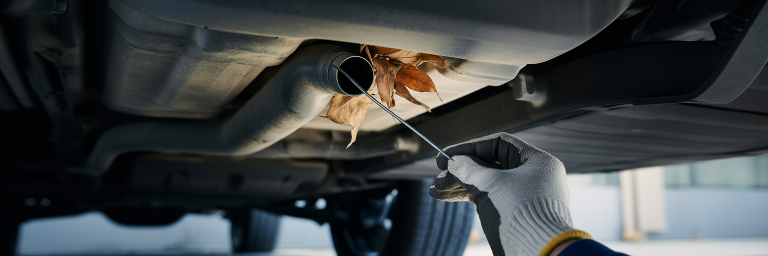 Clearing a clogged car AC drain tube