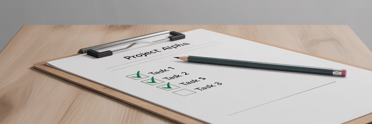 Clipboard with a completed checklist.