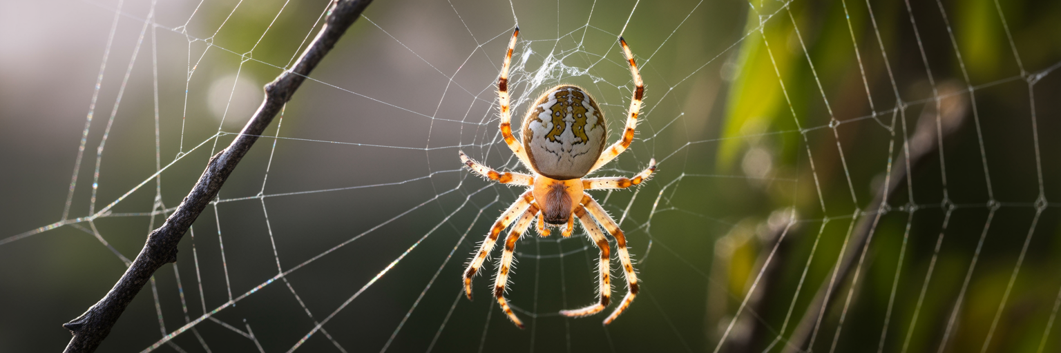 Close-up of a Cyclosa spider on web