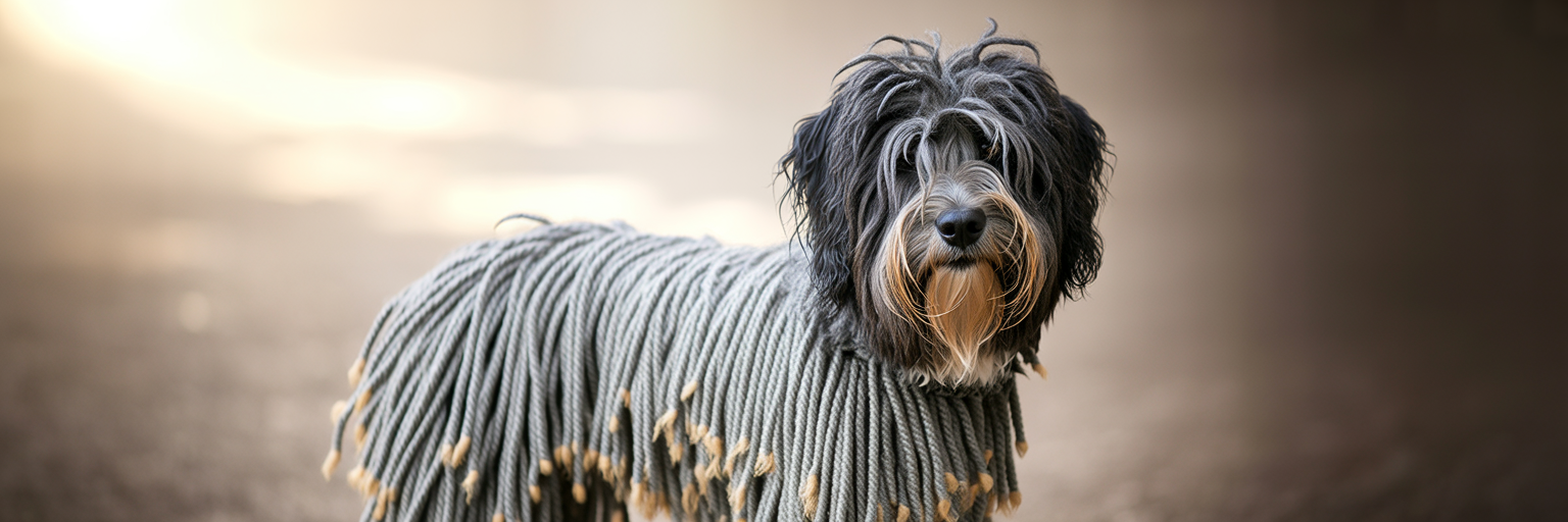 Close-up of a dog's clean corded coat