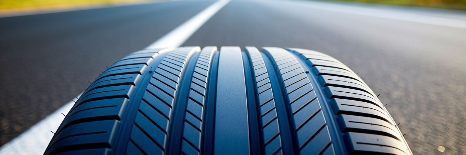 Close-up of a fuel-efficient tire tread.