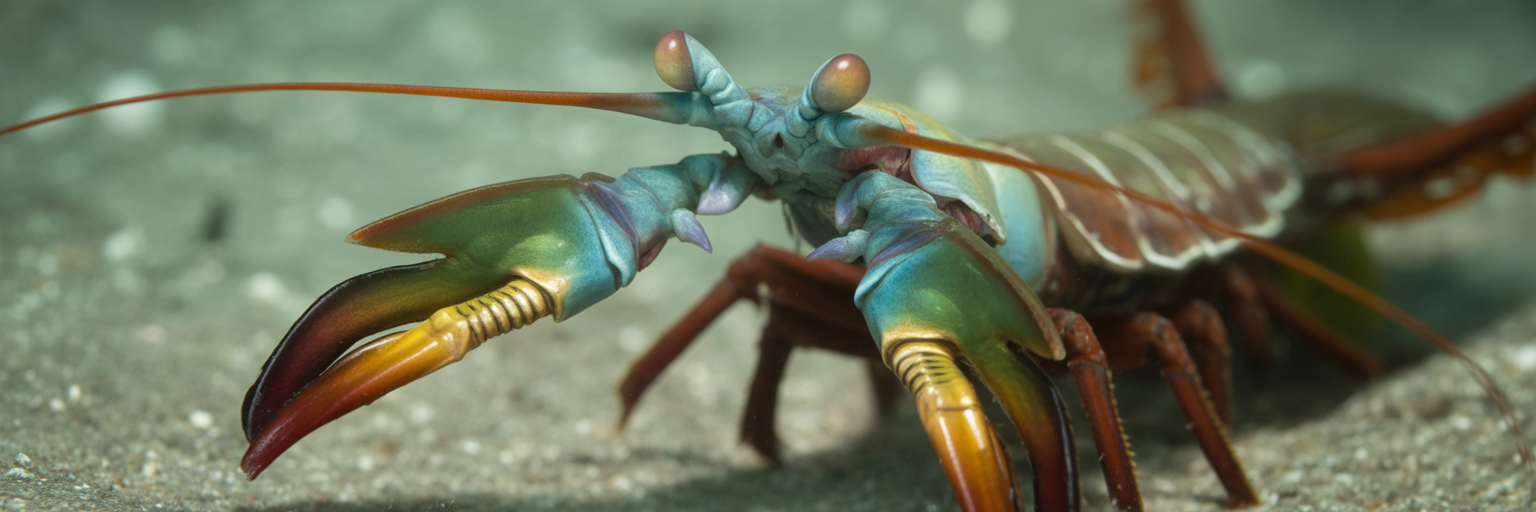 Close-up of a mantis shrimp's dactyl club.