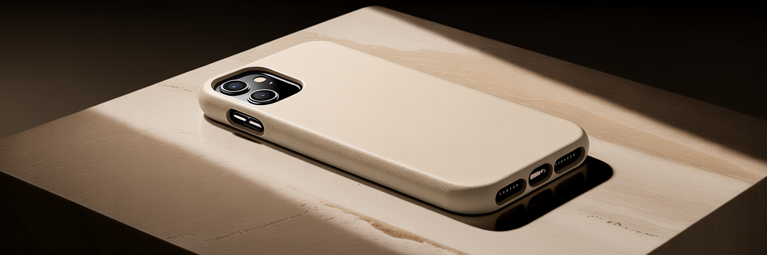 Close-up of a minimalist rectangle iPhone case.
