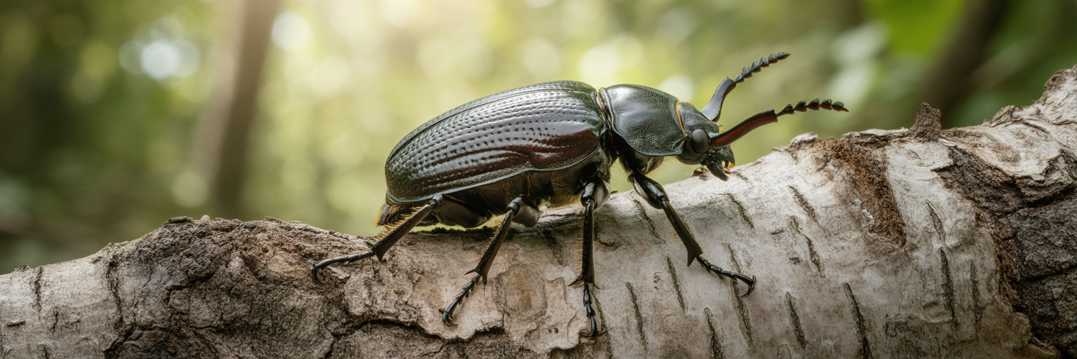 Close-up of diabolical ironclad beetle exoskeleton