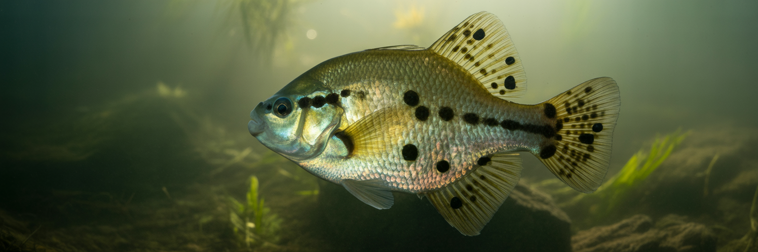 Close-up of fish with black spot parasite cysts.