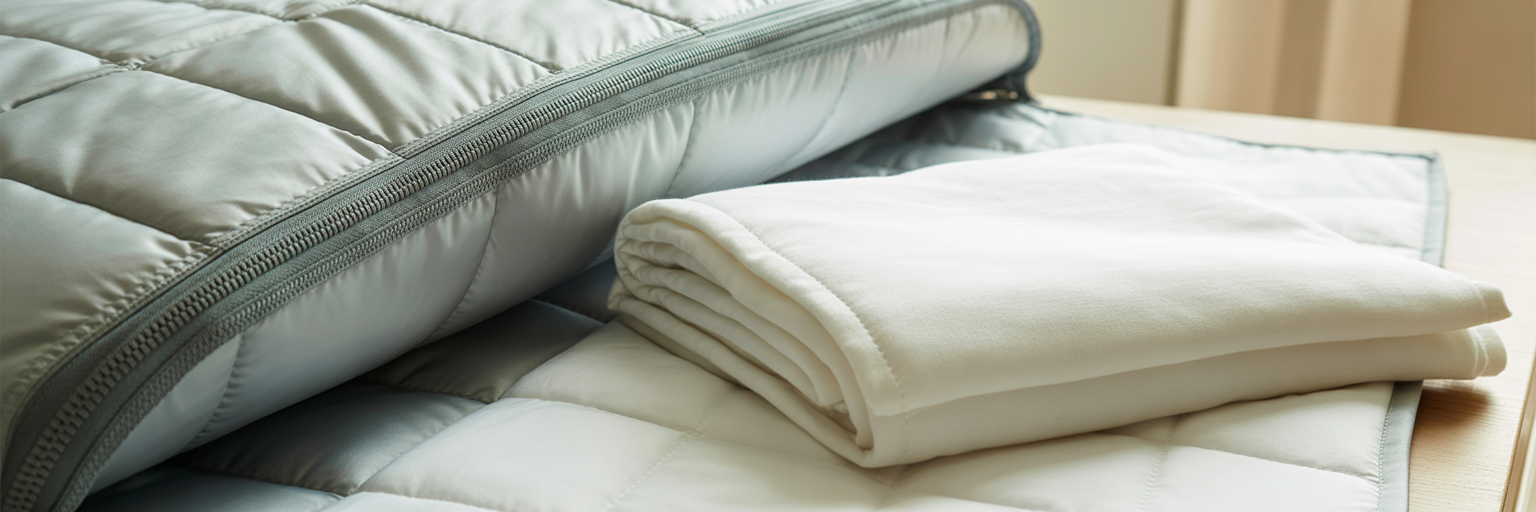 Close-up of infrared sauna blanket materials.