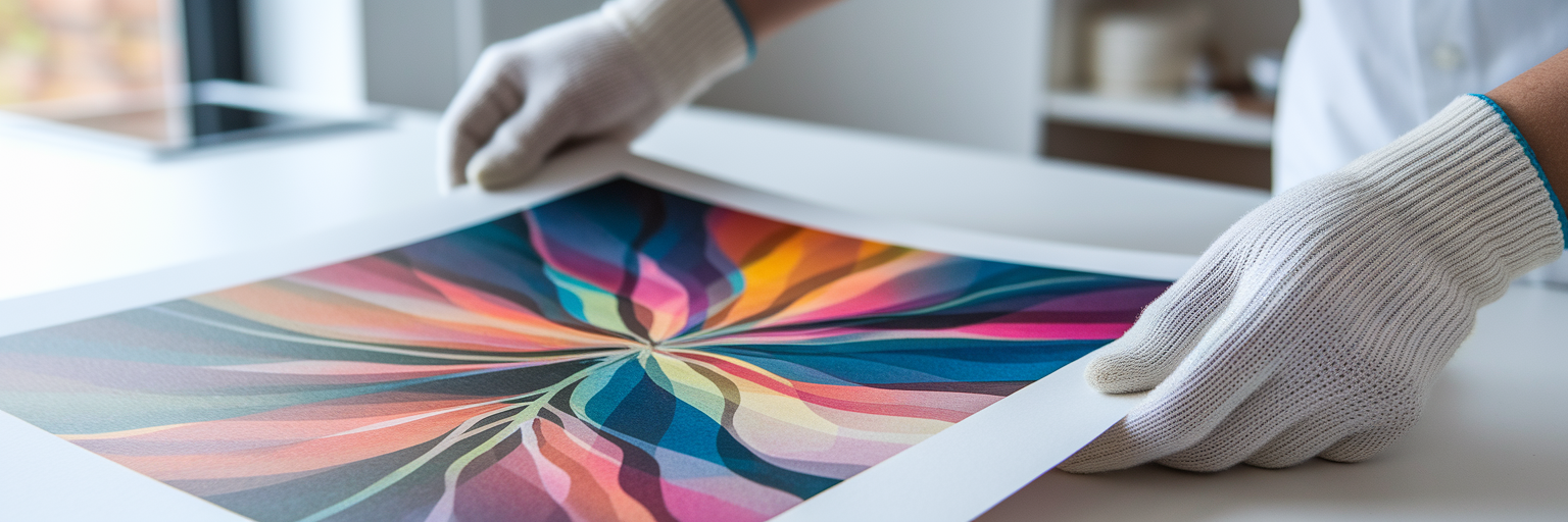 Close-up of textured giclée art print.