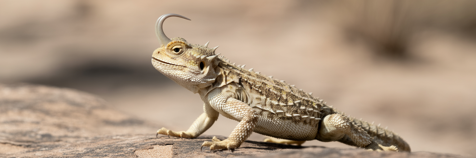 Close-up portrait of a regal horned lizard.