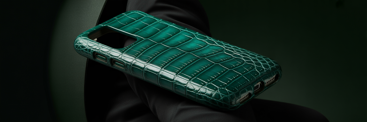 Close-up texture of a stylish phone case.