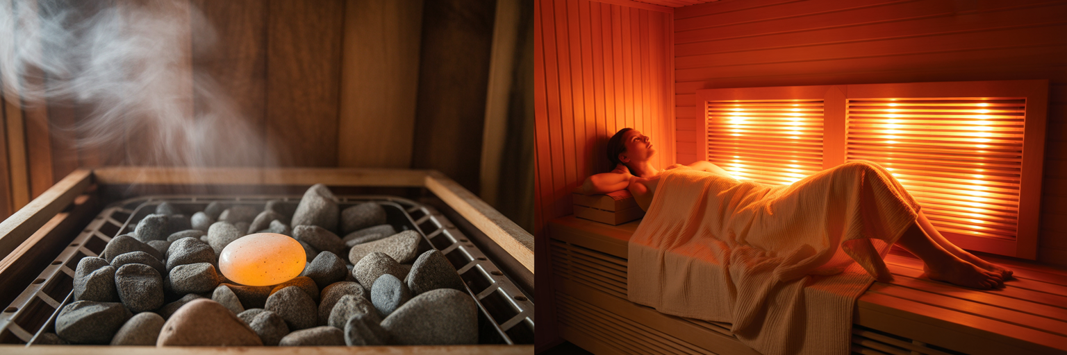 Comparing traditional sauna convection and infrared blanket radiant heat.