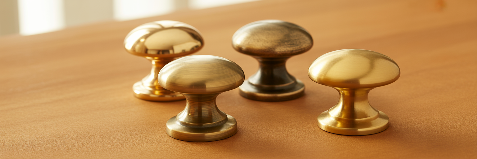 Comparison of different brass hardware finishes