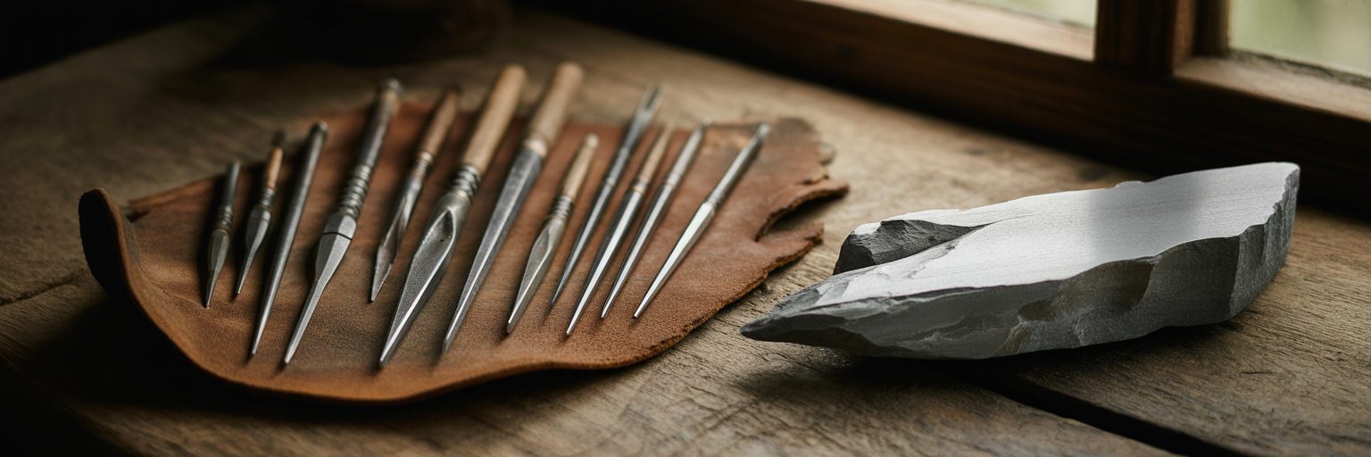 Comparison of refined tools and broken stone