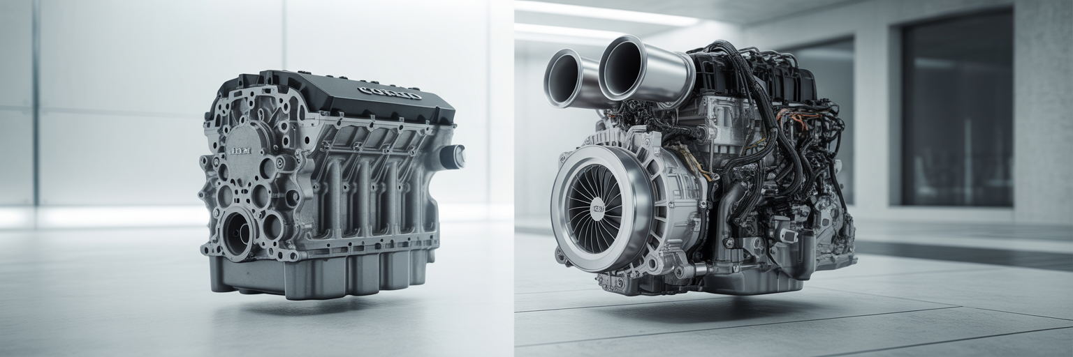 Comparison of V8 and twin-turbo V6 engines.
