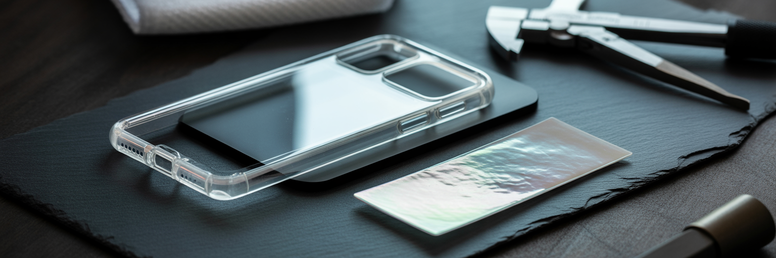 Components of a protective phone case.