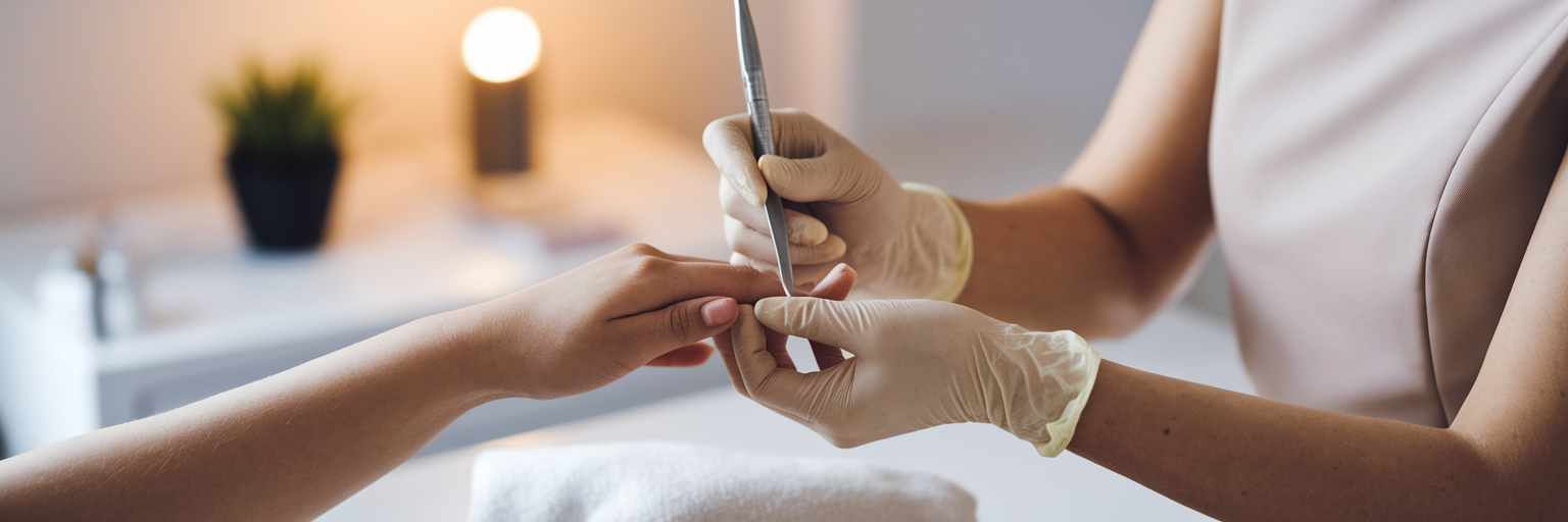 Consultantă profesională pentru îngrijirea unghiilor la salon.