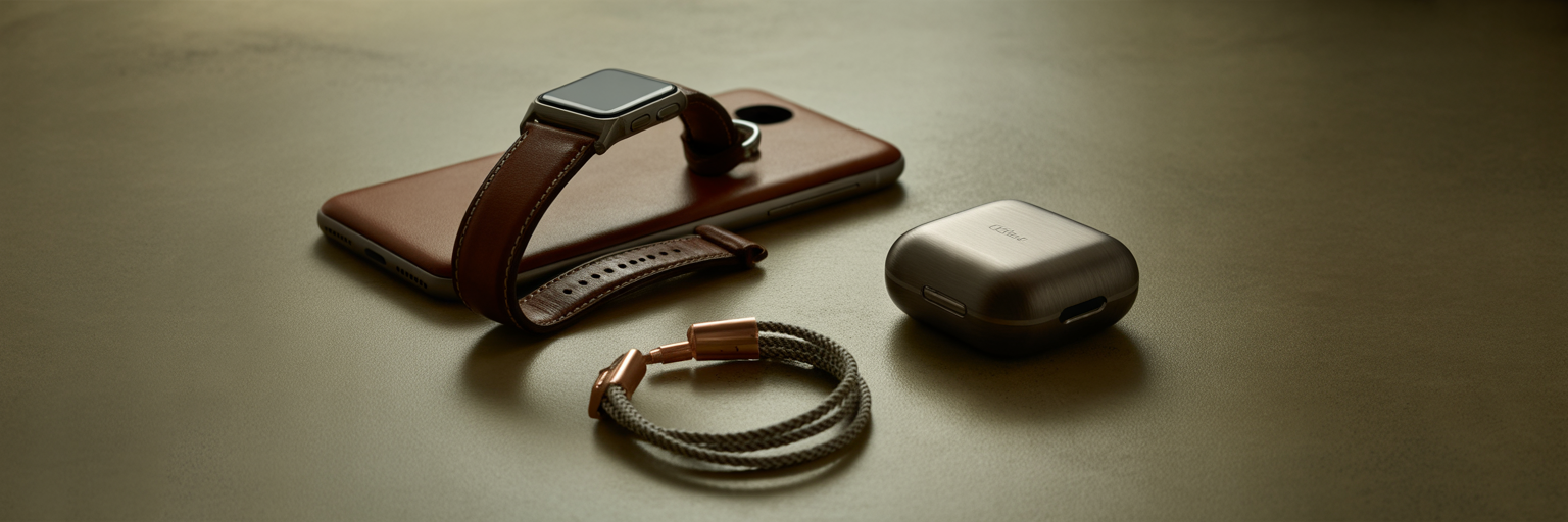 Coordinated tech accessories on a desk