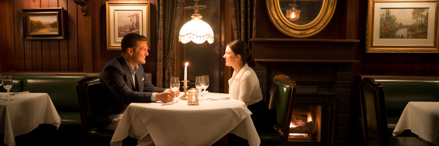 Cozy atmosphere inside a historic Westminster restaurant