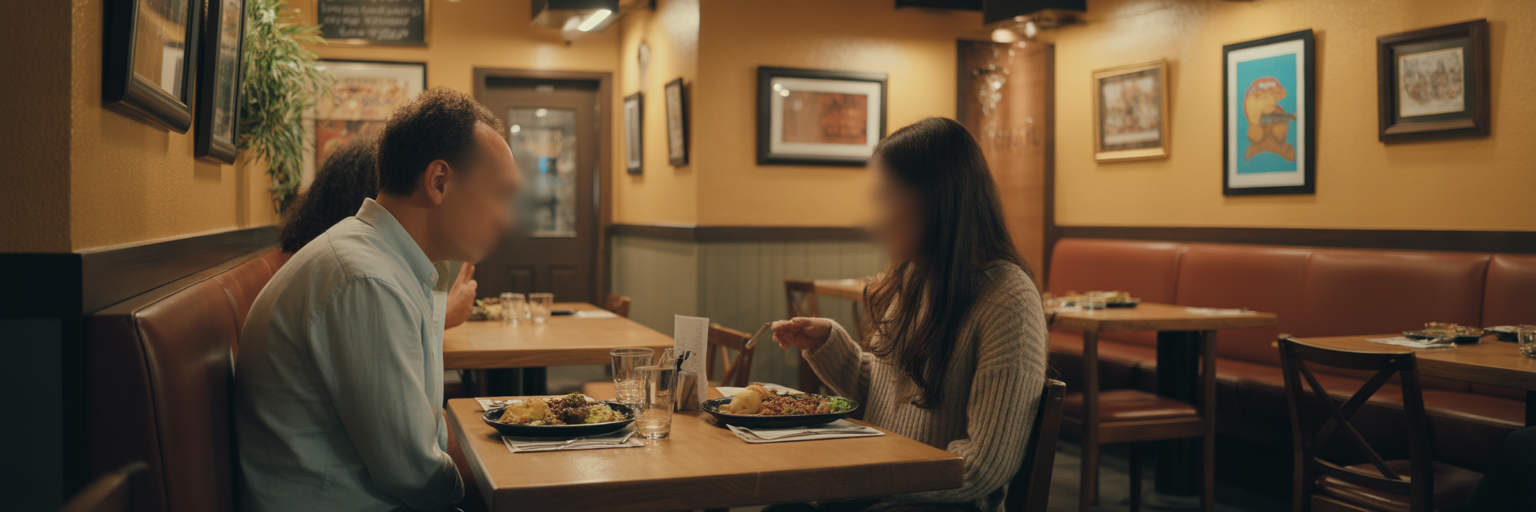 Cozy interior of local Hillsboro restaurant.