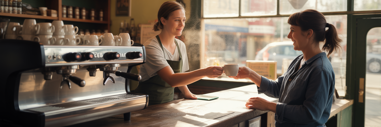 Cozy local coffee shop interior Cambria