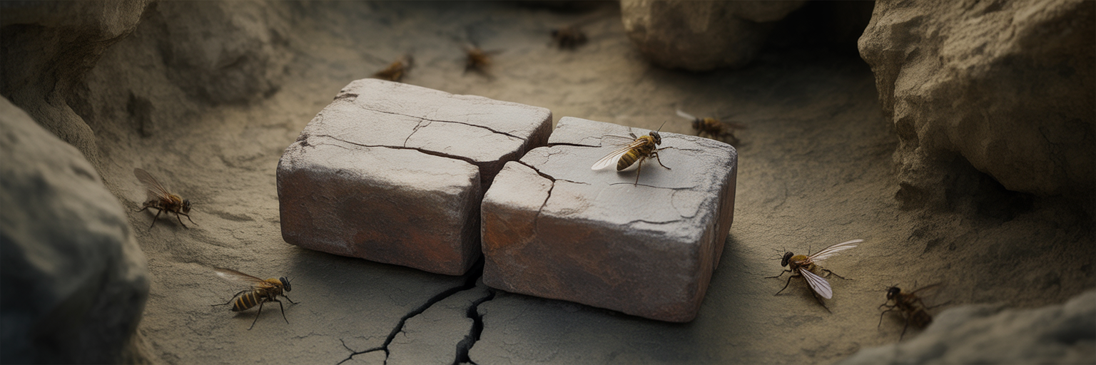 Cracked stone brick symbolizing vulnerability.