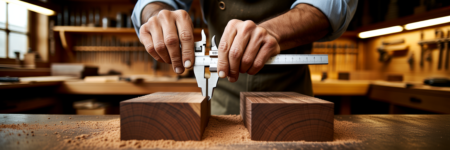 Craftsman using precision tools on blocks.