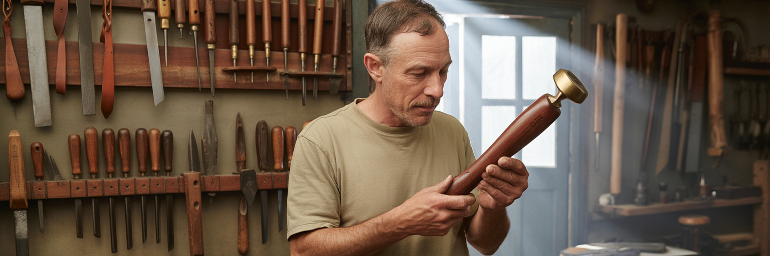 Craftsperson selecting a specific tool