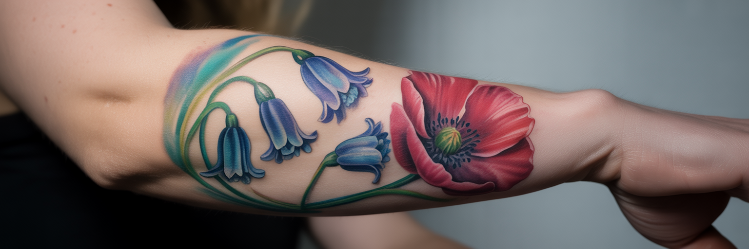 Custom tattoo flowing with forearm muscles.