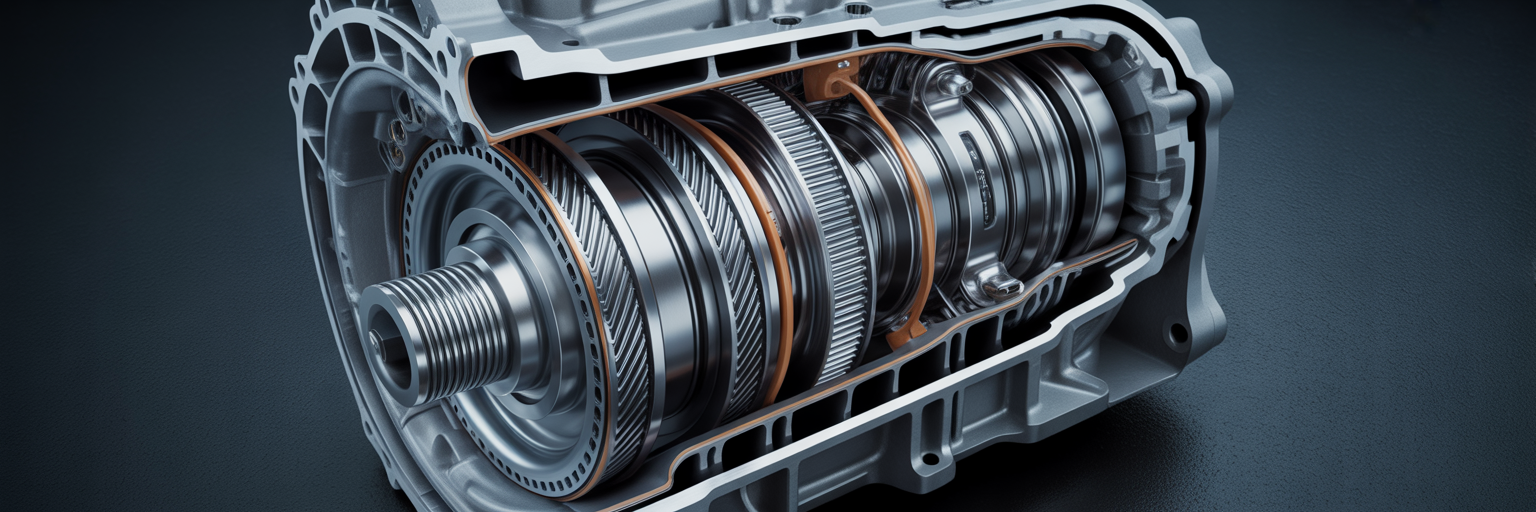 Cutaway view of modern car CVT transmission