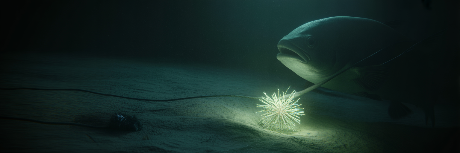 Deep-sea brittle star glowing defensively.