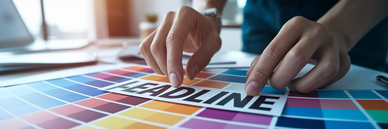 Designer creating a landing page mood board.