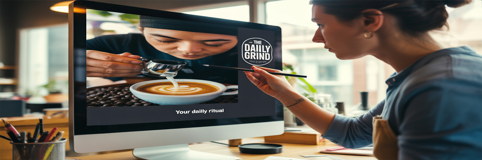 Designer creating a social media video ad.