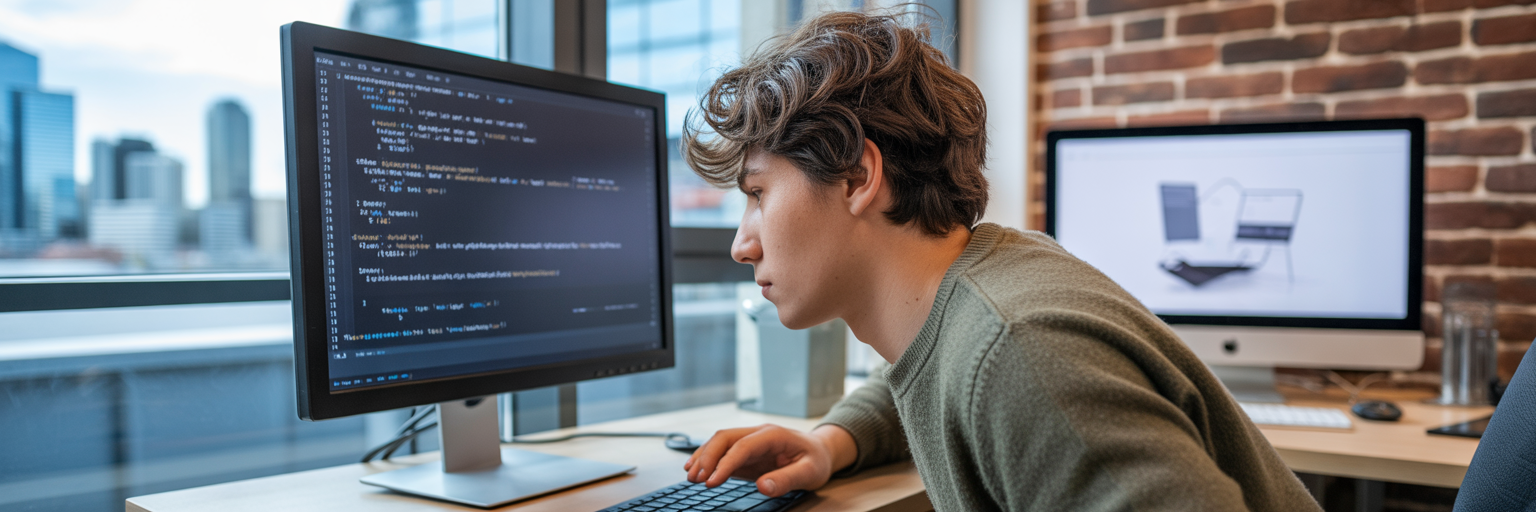 Developer performing technical SEO code optimisation.