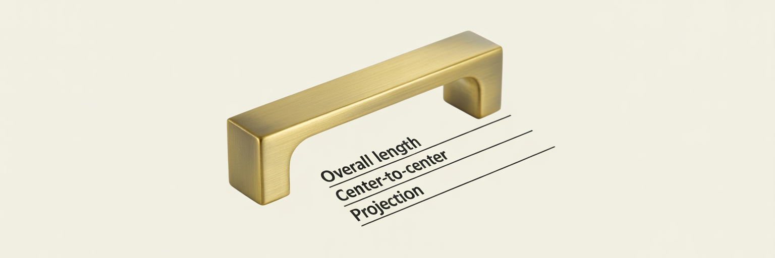 Diagram of drawer pull measurement dimensions