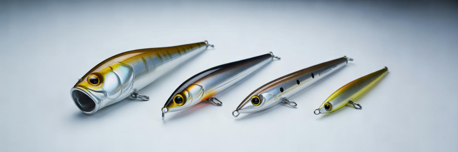 Different trolling lure head designs