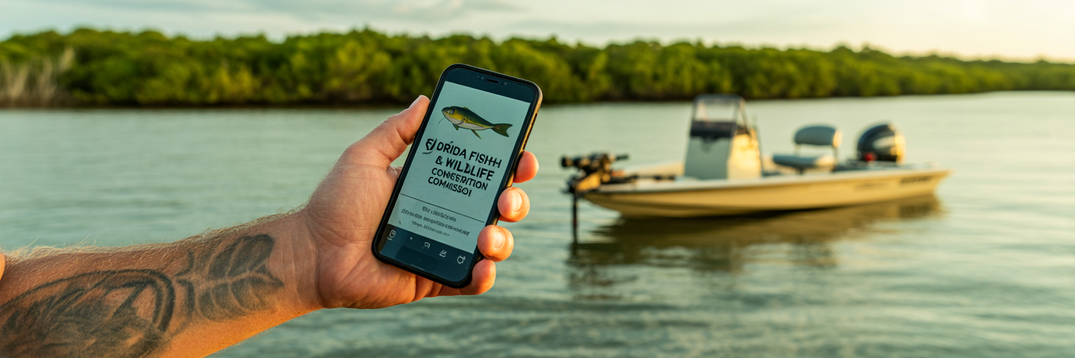 Digital Florida fishing license on phone