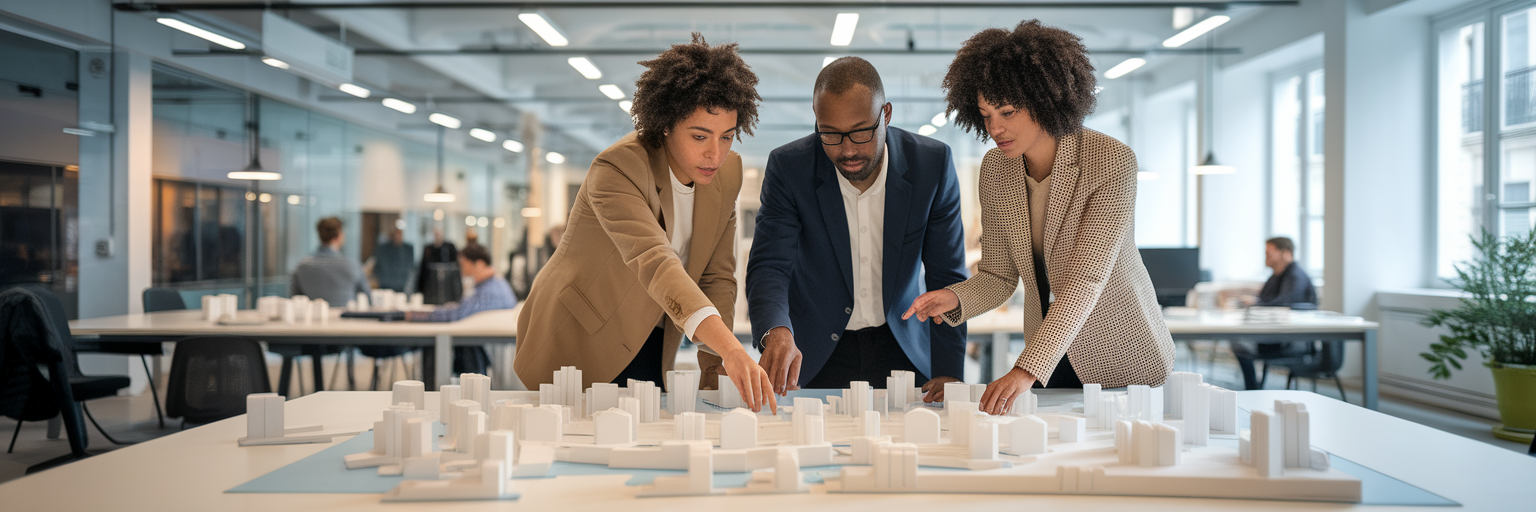 Dirigeants de PME planifiant une stratégie d'entreprise.