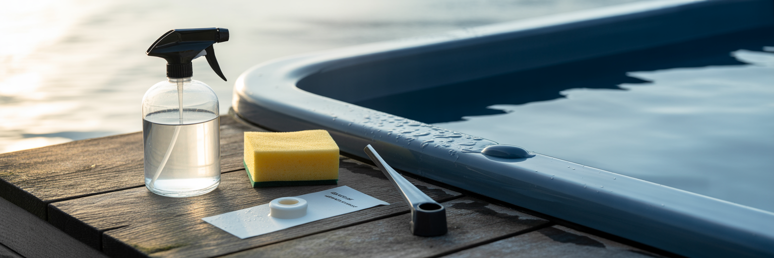DIY cold plunge tub cleaning kit.
