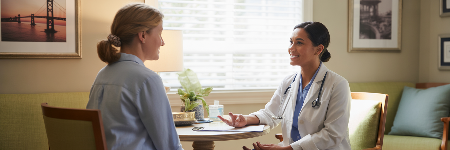 Doctor and patient discussing treatment plan in Maryland.