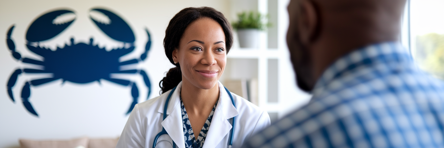 Doctor listening to a patient's concerns.