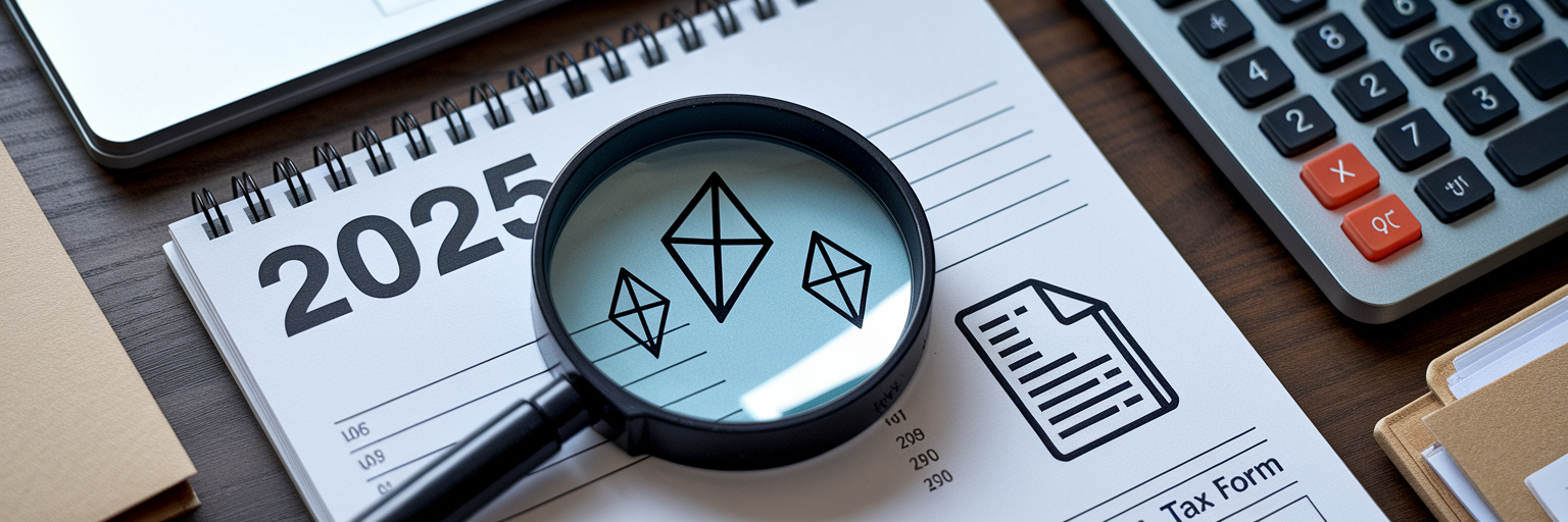 Drawing of 2025 calendar with digital assets