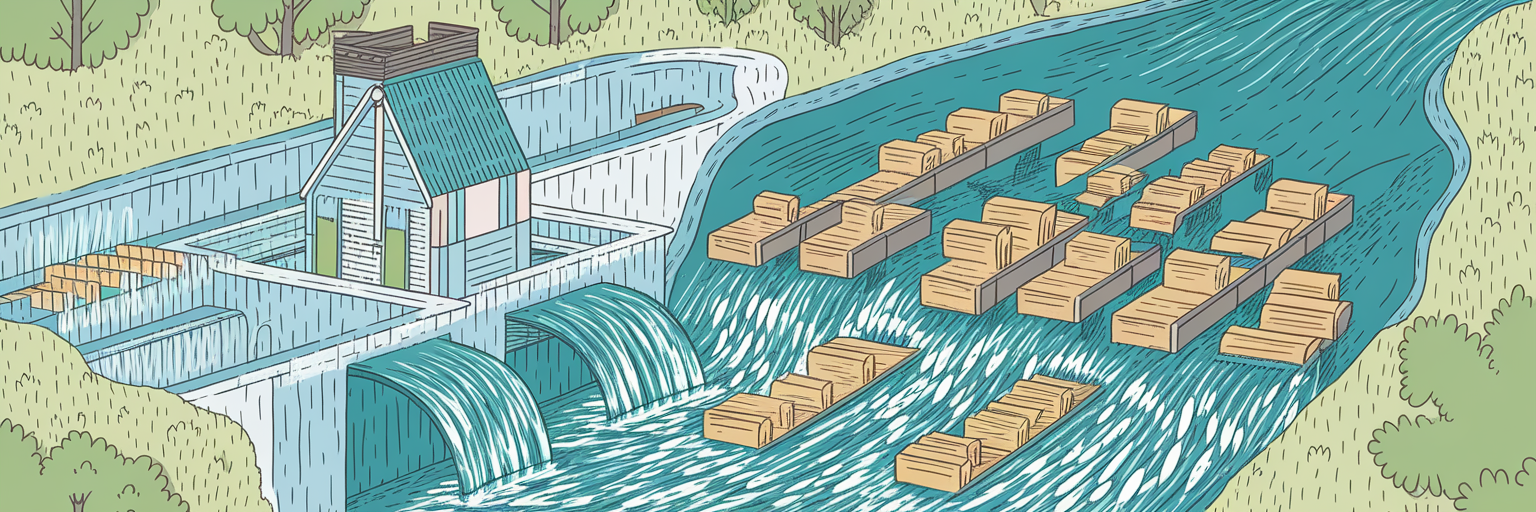 Drawing of an automated document sorting system.