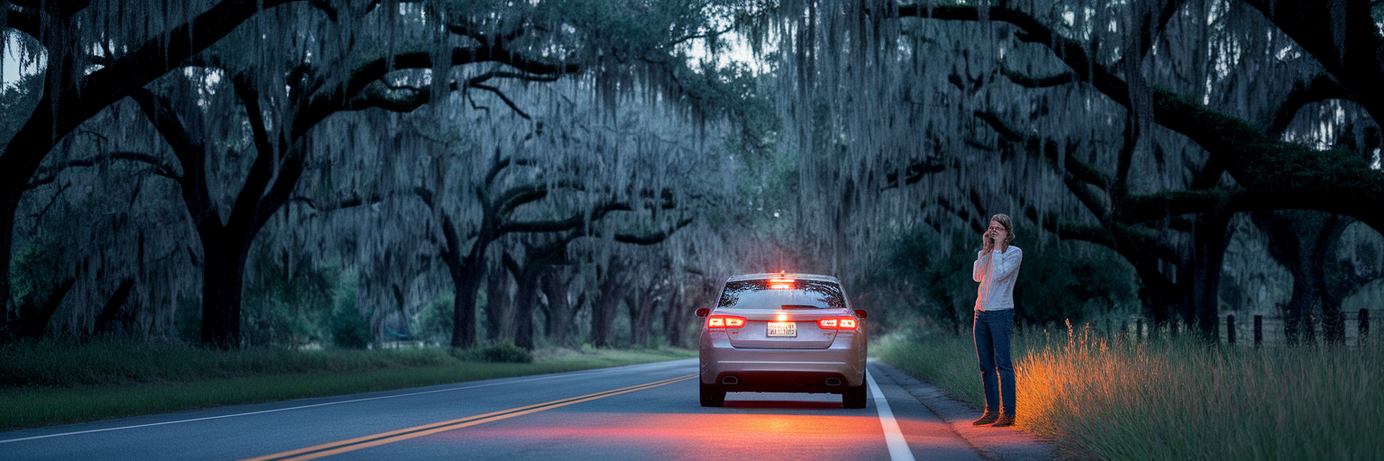 A Driver'S Guide To Wildlife Accidents Near Charleston 1 Driver on phone after wildlife collision near charleston.