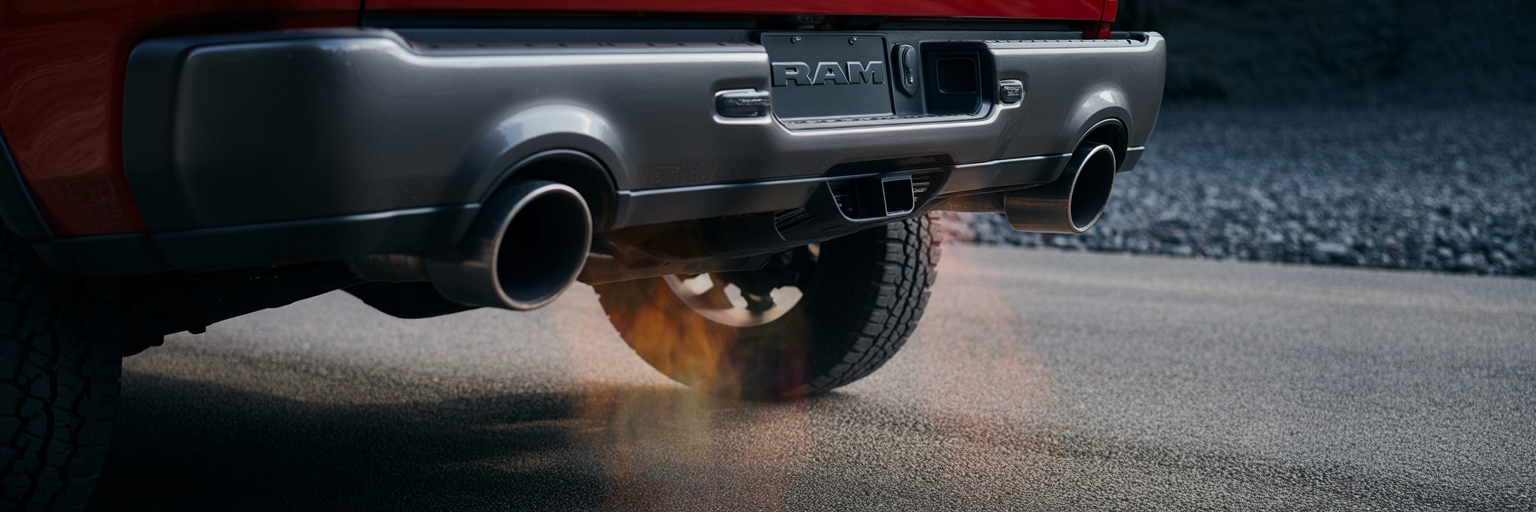 Dual exhaust pipes on Ram Rebel