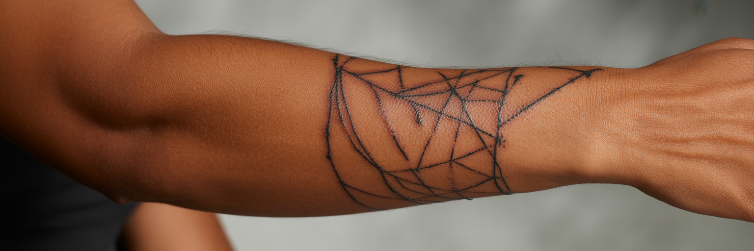 Early signs of tattoo infection on skin.