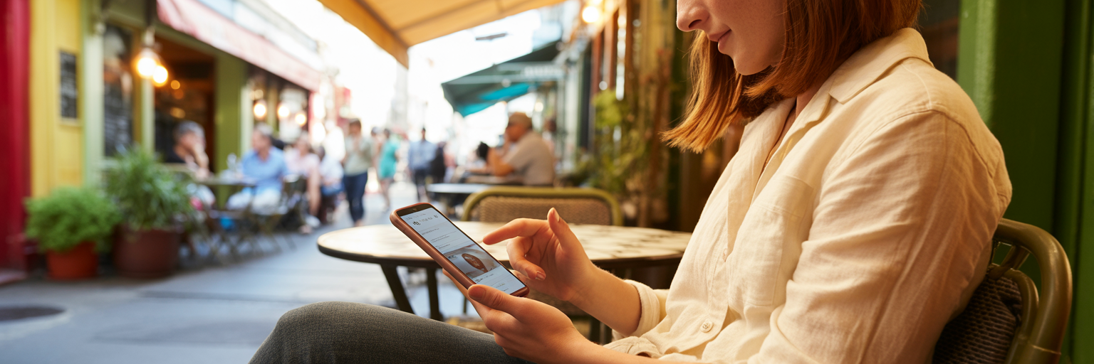 Easy mobile website navigation at cafe.