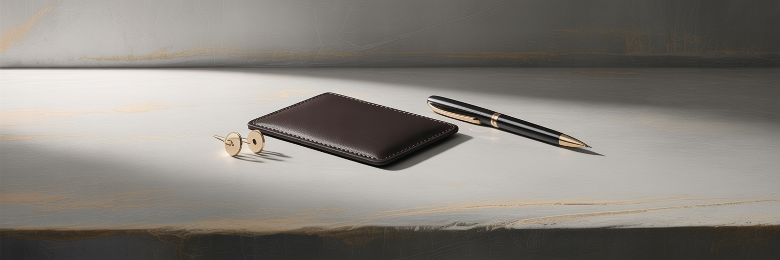 Elegant flat lay of modern accessories.
