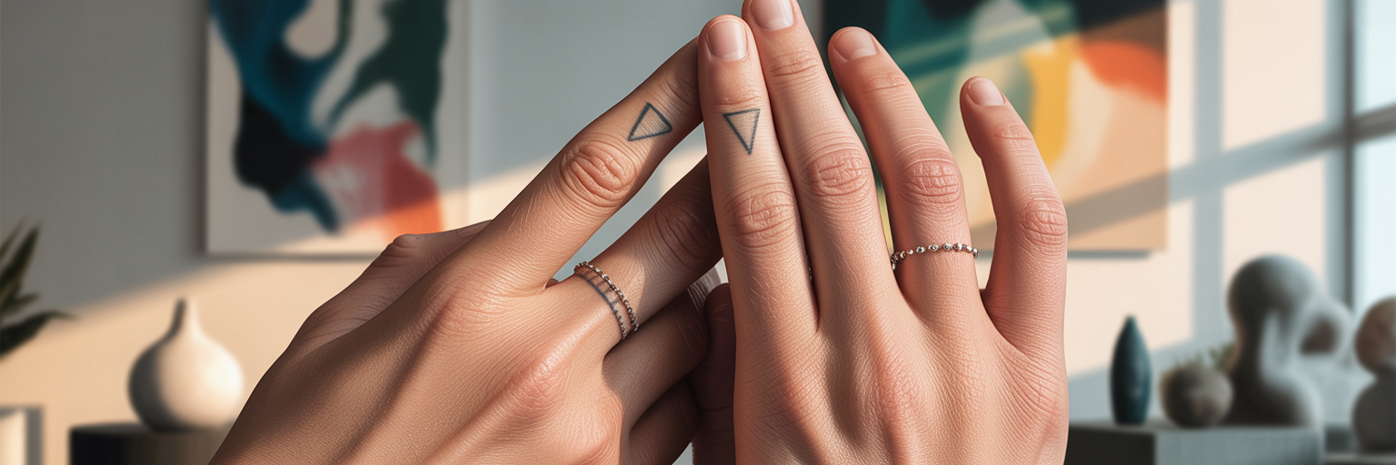 Elegant minimalist symbol finger tattoos