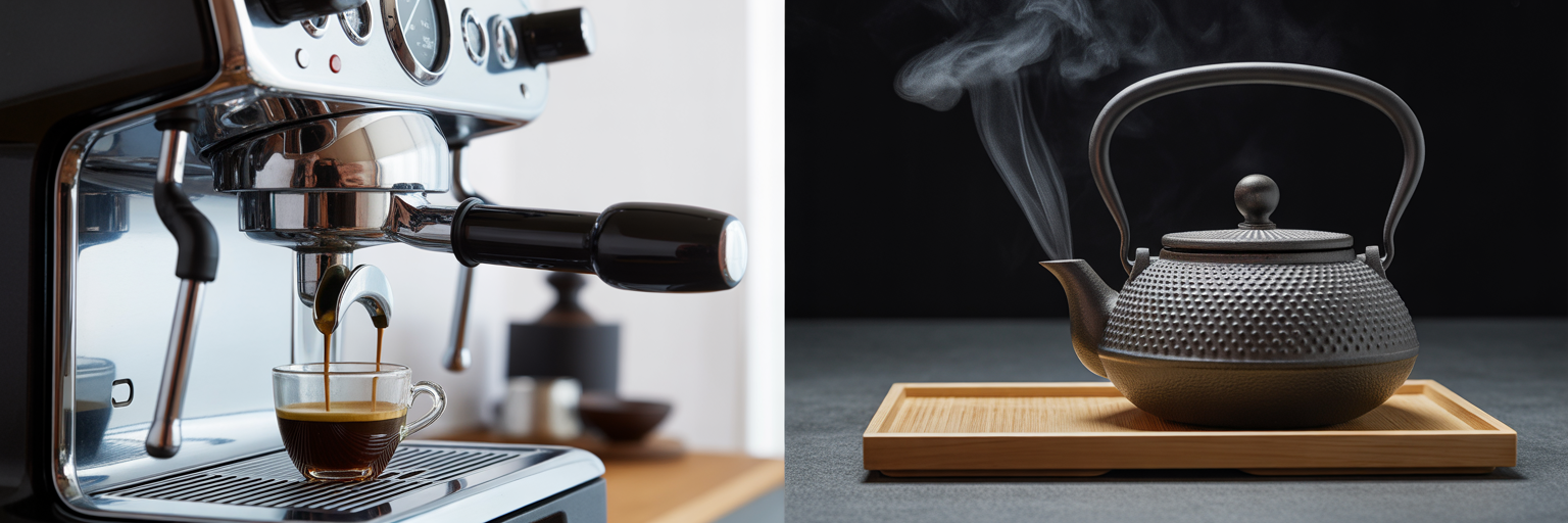 Espresso machine versus traditional teapot metaphor.